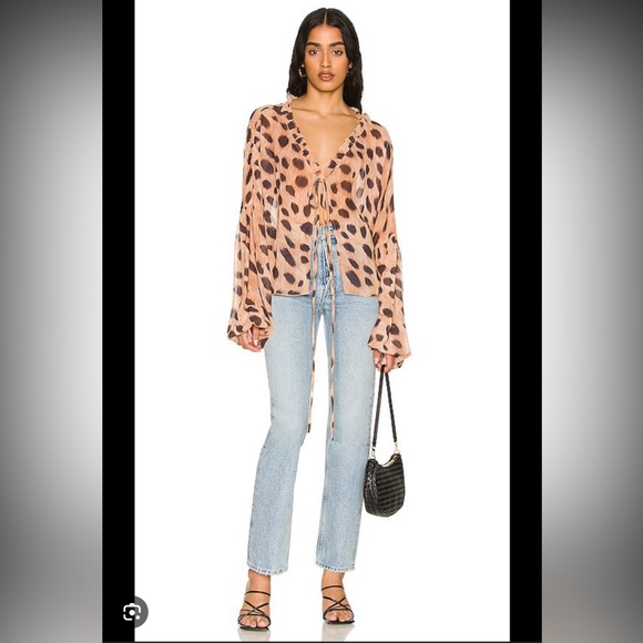 SNYDS 2 Piece Leopard Set Isle Tie Top And Pull On Pants - Picture 2 of 11